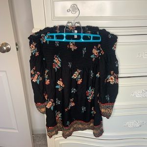 Off Shoulder Floral Mini Dress